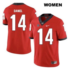Women's Georgia Bulldogs NCAA #14 DJ Daniel Nike Stitched Red Legend Authentic College Football Jersey AEY8354LI